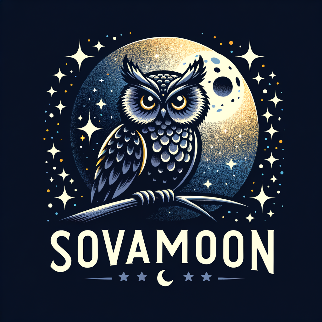 создай логотип совы с луной для sovamoon